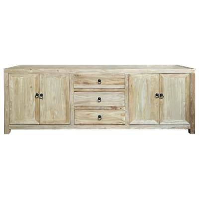 Bailu Reclaimed Elm Timber 4 Door 3 Drawer TV Unit, 200cm
