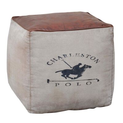 Charleston Polo Recycled Canvas Square Ottoman