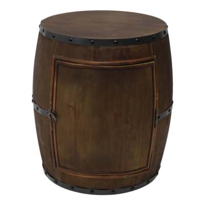 Elspeth Fir Timber Barrel Storage Side Table