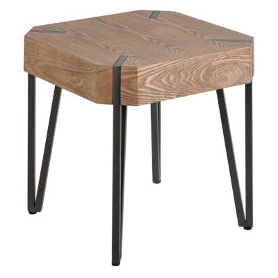 Achilles Wood & Metal Square Side Table