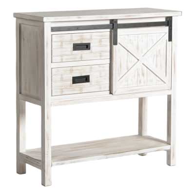 Caspian Wooden 1 Sliding Door 2 Drawer Cabinet