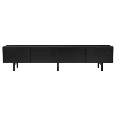 Kith Oak Timber 4 Door TV Unit, 200cm, Black
