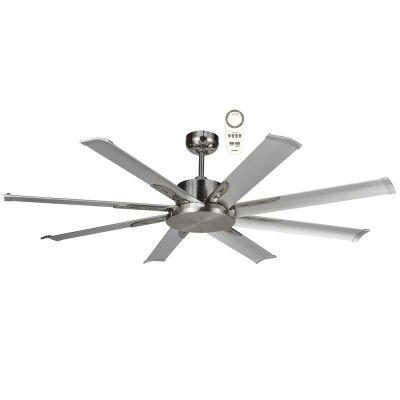 Martec Albatross Mini Indoor / Outdoor DC Ceiling Fan with Remote, 165cm/65", Brushed Nickel
