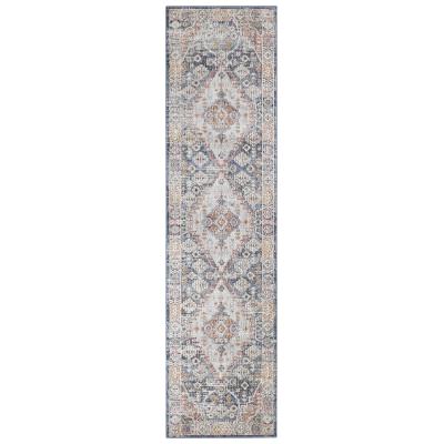 Medina No.0320 Bohemian Runner Rug, 300x80cm, Navy / Multi