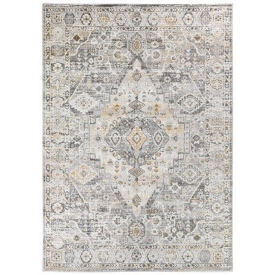 Medina No.0320 Bohemian Rug, 170x120cm, Mustard / Grey