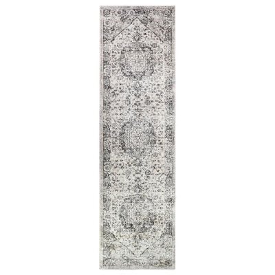 Medina No.0321B Bohemian Runner Rug, 300x80cm, Grey