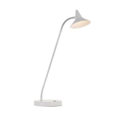 Marit Metal Dimmable LED Touch Desk Lamp, White