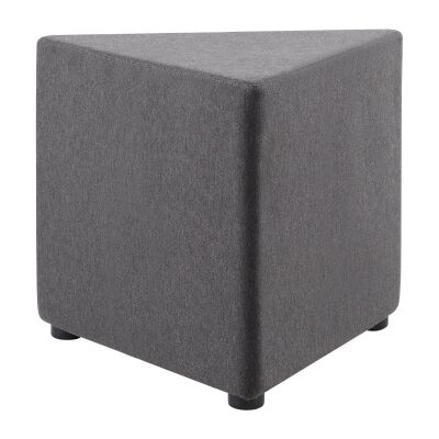 Mars Fabric Triangle Ottoman, Charcoal