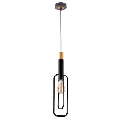 Marvin Metal Pendant Light, Rectangular, Black / Gold