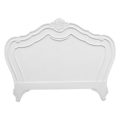 Challuy Hand Crafted Mahogany Queen Size Headboard, White