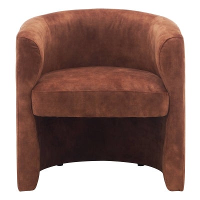 Nora Velvet Fabric Tub Chair, Rust