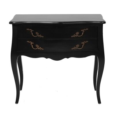 Briennon Hand Crafted Mahogany Bedside Table, Black