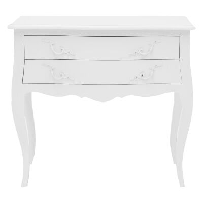 Briennon Hand Crafted Mahogany Bedside Table, White
