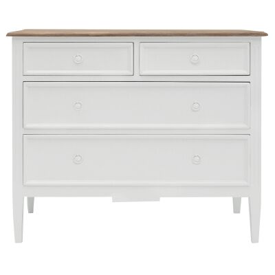Belley Hand Crafted Mahogany 4 Drawer Dresser, White / Weathered Oak