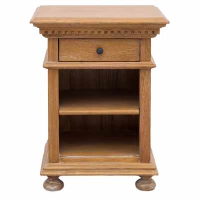 Augusta Mindi Wood Bedside Table, Single Drawer, Weathered Oak