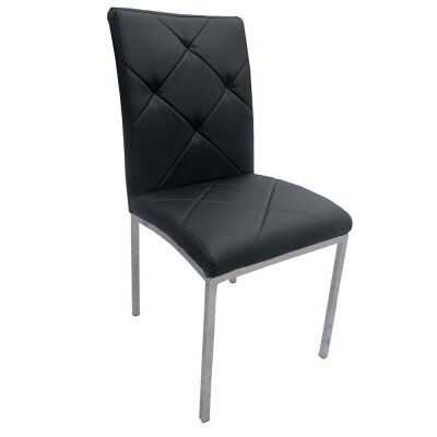 Moris PU Leather Dining Chair, Black