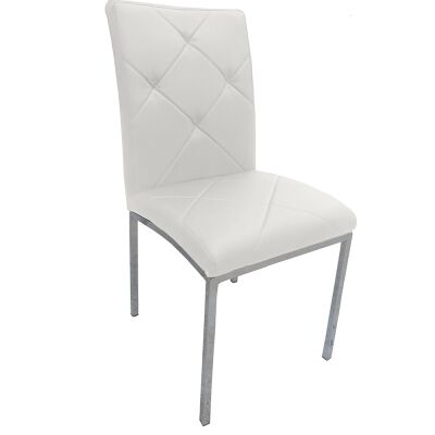 Moris PU Leather Dining Chair, White