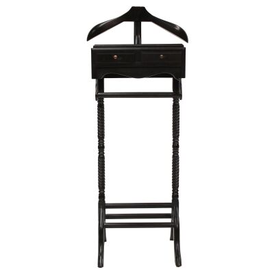 Recco Hand Crafted Mahogany Valet Stand, Black