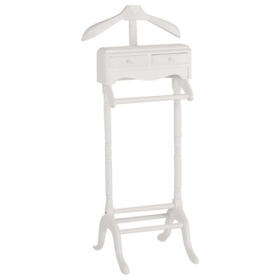 Recco Hand Crafted Mahogany Valet Stand, White