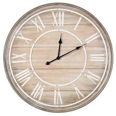 Crondall Wooden Round Wall Clock, 80cm