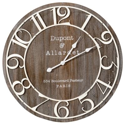 Dupont & Allardet Wooden Round Wall Clock, 68cm