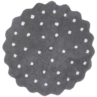 Mellow Handmade Machine Washable Round Cotton Kids Rug, Grey, 160cm
