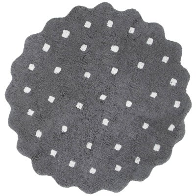 Mellow Handmade Machine Washable Round Cotton Kids Rug, Grey, 120cm