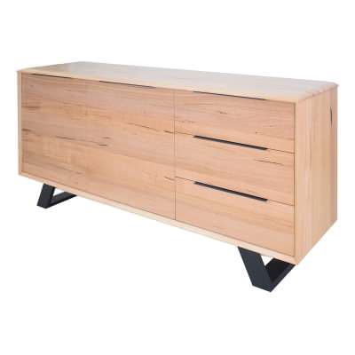 Mentone Messmate Timber 2 Door 3 Drawer Buffet Table, 180cm