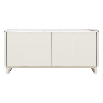 Rosvina Ceramic Glass Top Modern 4 Door Sideboard, 180cm