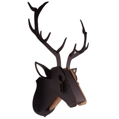 Safari DIY 3D Puzzle Wall Decor, Deer, Small, Black