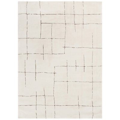 Mila Abstract Lines Modern Rug, 230x160cm, Cream / Brown