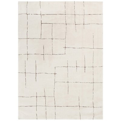 Mila Abstract Lines Modern Rug, 290x.200cm, Cream / Brown