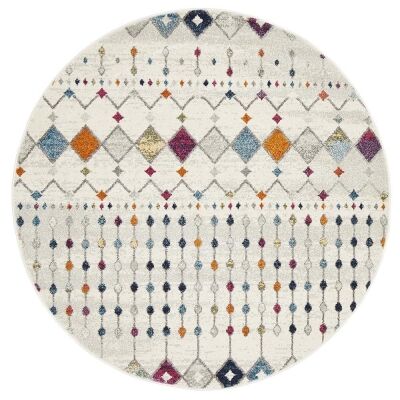 Mirage Peggy Tribal Morrocan Round Rug, 150cm