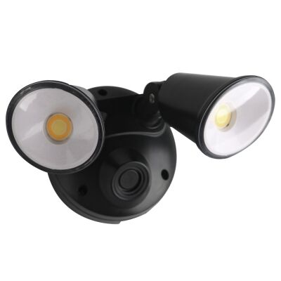 Defender IP54 Exterior LED Security Light, 20W, CCT, Matt Black