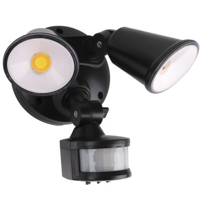 Defender IP54 Exterior LED Security Light with Sensor, 20W, CCT, Matt Black