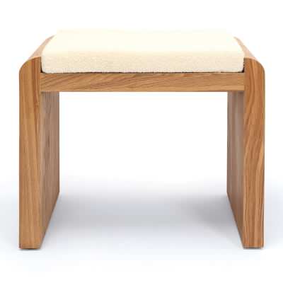 Elisha Fabric & Wood Stool