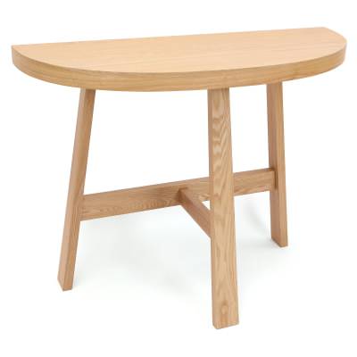 Oswin Wooden Semi Round Console Table, 112cm