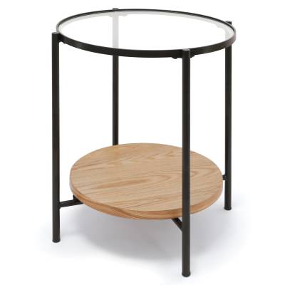 Erikson Glass Top Round Side Table