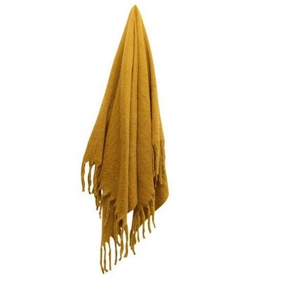 Hamel Wool Blend Throw, 125x150cm, Mustard