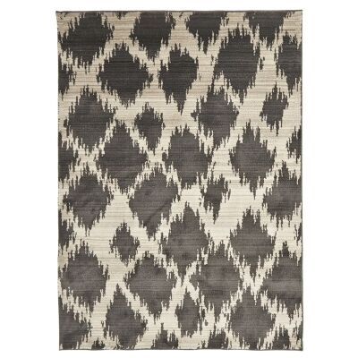Egyptian Made Moroccan Cross Lines Design Rug in Charcoal - 230x160cm