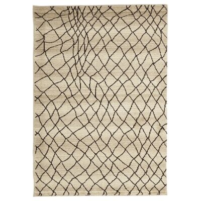 Egyptian Made Moroccan Web Design Rug in Cream - 230x160cm