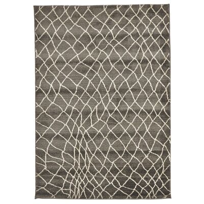 Egyptian Made Moroccan Web Design Rug in Grey - 230x160cm