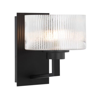 Moreno II Iron & Glass Wall Light, Black