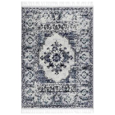 Moda Zohra Moroccan Shag Rug, 230x160cm, Aqua / Grey