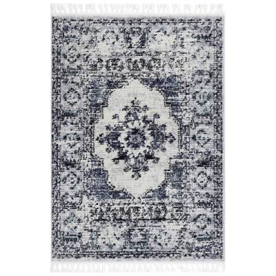 Moda Zohra Moroccan Shag Rug, 330x240cm, Aqua / Grey