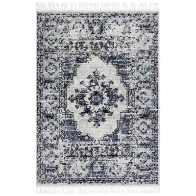 Moda Zohra Moroccan Shag Rug, 380x280cm, Aqua / Grey