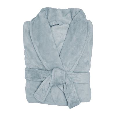 Bambury Microplush Bath Robe, Small / Medium, Steel Blue