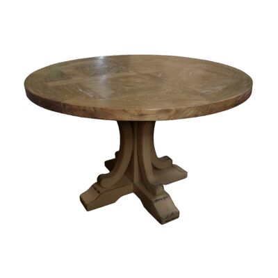 Ronde Reclaimed Elm Timber Round Dining Table, 140cm, Natural
