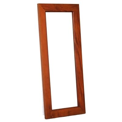 Ascot Mahogany Timber Frame Wall Mirror, 150cm, Light Pecan