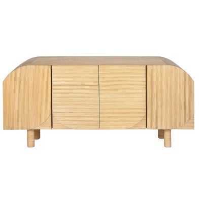 Casa Timber & Rattan 4 Door Buffet Table, 180cm